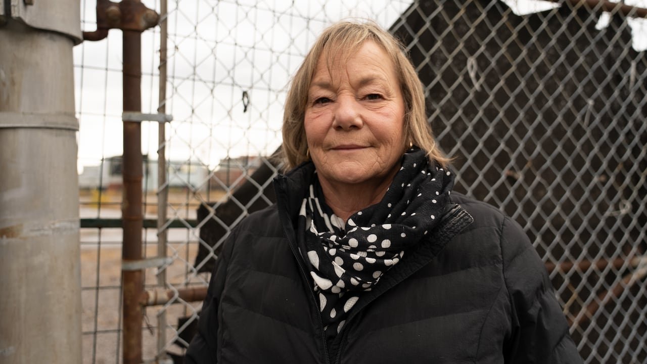 default-23526 woman standing by metal grates gate